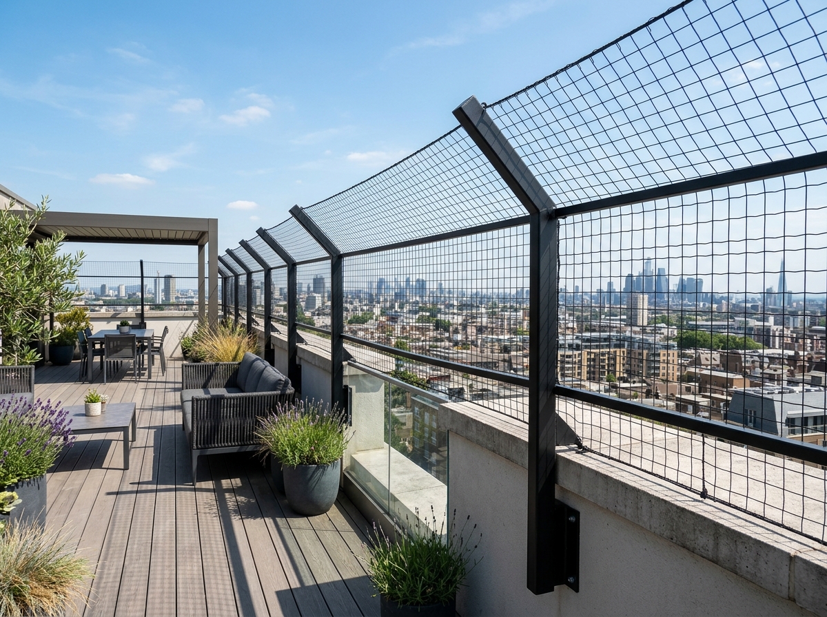 45° İçe Açılı Teras & Parapet Kedi Kaçış Önleme Çiti - KediBalkonu